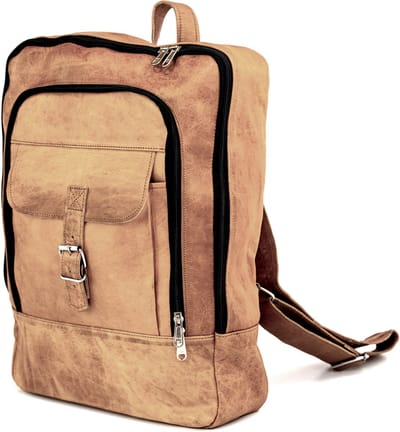 OnceDoce® Rugtas Echt Leren Rugzak – Urban Chique Laptop Tas ‘Andora’- 45x30x10cm - model 0740