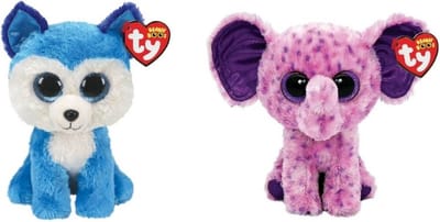 Ty - Knuffel - Beanie Boo's - Prince Husky & Eva Elephant