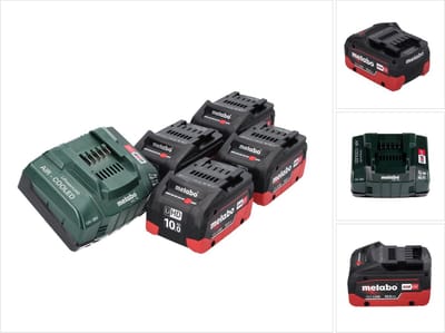 Metabo 18 V basisset 4x accu 10,0 Ah LIHD + ASC 145 oplader CAS-systeem