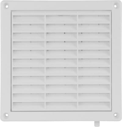 Regelbaar Ventilatie Rooster met Insectennet Wit 170x170mm Ø100mm