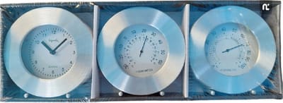 Segnale - Clock - thermometer - Hygrometer - Weerstation - RVS - Set van 3