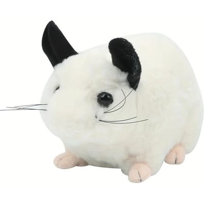 25cm9.84Inch Realistische Chinchilla Muis Dier Pluche Gevuld Poppetje Kinder Speelgoed Huis Bureau Decor Gevulde Pluche Dieren Voor Kinderen Cadeau 25cm wit