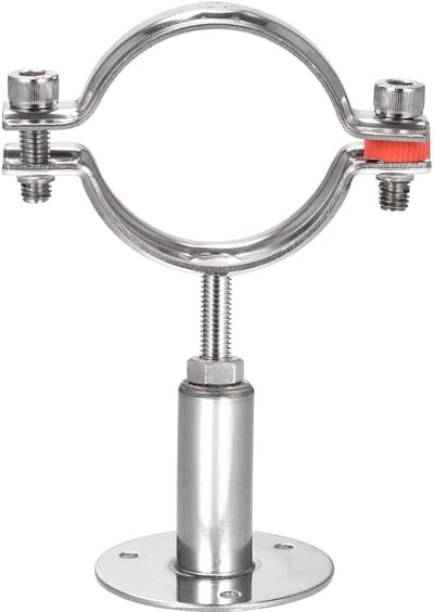Dailygoods- Buissteunbeugel Verstelbaar 53-93 mm - Wandmontage - Plafondmontage - Buisklemhouder - 304 Roestvrij Staal - Sterk en Duurzaam - Buisbeugel