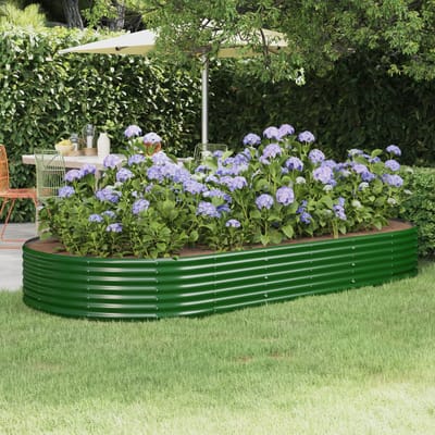 vidaXL - Plantenbak - 296x140x36 - cm - gegalvaniseerd - staal - groen