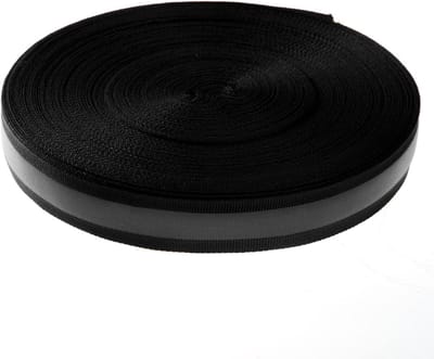 Reflecterende Tape voor Naaiwerk, 46 m x 20 mm, Zwart, Ideaal voor Kleding en Accessoires, Hoge Zichtbaarheid