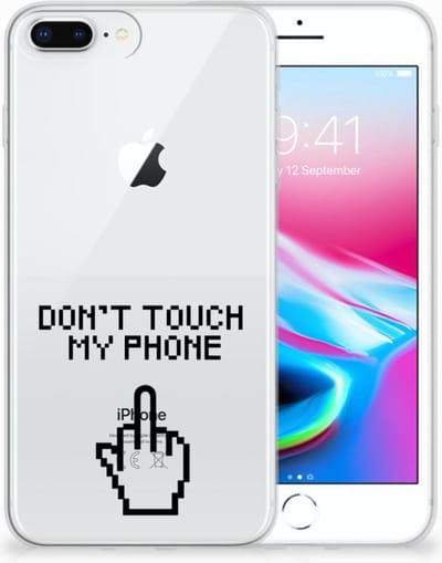 Apple iPhone 7 Plus | 8 Plus Silicone-hoesje Finger Don't Touch My Phone