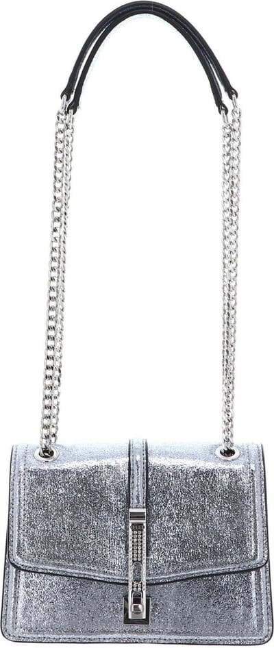 GUESS Schoudertas Gilded Glamour Mini Convertible Flap Silver Zilverkleurig