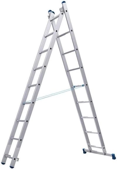 Veelzijdige Vouwladder Aluminium 2x9 Sporten - Uitschuifbaar tot 5,13 Meter Werkhoogte