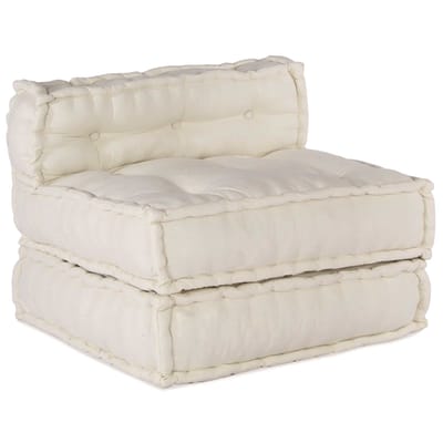 vidaXL - Modulebankeenheid - Stof - Crèmekleurig - 210 - x - 140 - x - 56 - cm