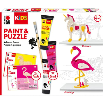 Marabu KiDS Little Artist Paint & Puzzle "Flamingo & Eenhoorn"