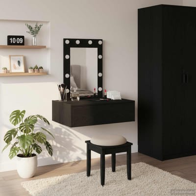 vidaXL - Kaptafel - Zwart - 60 - x - 40 - x - 70 - cm - Bewerkt - hout