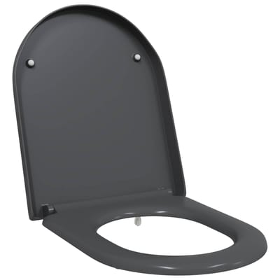 vidaXL - Toiletbril - Antraciet - 49 - x - 36 - x - 4 - cm - Duroplast