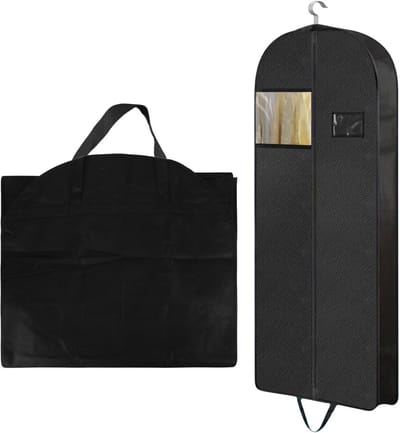 Dailygoods - Kledingzak, kostuumtas voor reizen, opslag, kledinghoes, opvouwbaar, wasbaar, kledingzakken, stofdicht, kledinghoezen met helder venster, zwarte ritssluiting, kledingzak, 100 x 60 x 15 cm