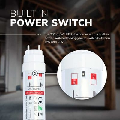 HOFTRONIC LED TL Buis 120 cm - T8 G13 fitting - 4000K neutraal witlicht - 10/15 Watt 3000lm (200lm/W) - Flikkervrij - Vervangt 125 Watt (125W/840) -