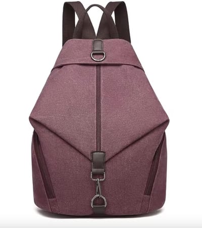 Vintage Canvas Rugzak – Anti-Diefstal Design – Compact & Stijlvolle Rugtas – Oudroze – 31x16x38 cm