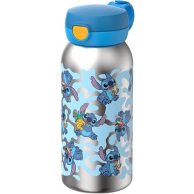 Mepal RVS drinkfles met flipdop Campus - 600 ml - Waterfles RVS - Lekdicht - Hygiënische deksel - Stitch