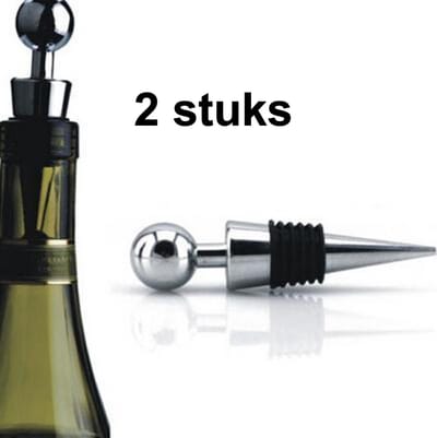 CHPN - Wijnstop - Wijndop - 2 stuks - Wijnfles stop - Wijnfles stop - Wijnfles dichtmaken - Wijn afsluiter - Kunststof - Metaallook - Universeel - Cadeau