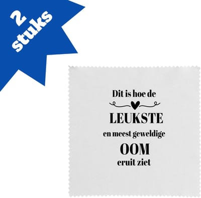 Akyol - dit is hoe de leukste en meest geweldige oom eruit ziet brillendoekjes - Oom - meest leukste oom - verjaardag - cadeautje voor oom - oom artikelen - kado - geschenk - 17,8 bij 17,8 cm - 2 stuks