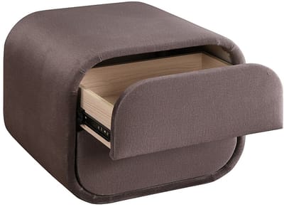 Vente-unique Set van 2 nachtkastjes - 2 lades - Velours - Taupe - VENALORA