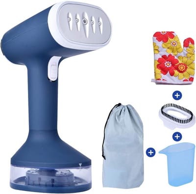 Handstomer Kleding - Stoomstrijkijzer Draagbaar - Snel Strijken - Hoge Druk Stoom - 250 ml Reservoir - Blauw
