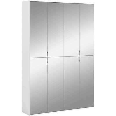 Projectxcombinatie witte hoogglans spiegel - 34x122x193cm