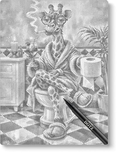 Giraf Op Het Toilet | Dot painting | 30x40cm | Dot painting | Oh My Dotz | Dots stippen | Diamond painting & Schilderen op nummer alternatief | Happy hobby