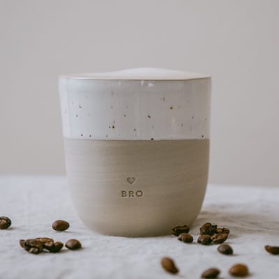 Mok - Bro - Tas - Aardewerk - Handgemaakt - Servies - Decoratie - Geschenk - Cadeau - Koffie - Thee - Origineel Cadeau - Uniek - Vrienden - Koffietas