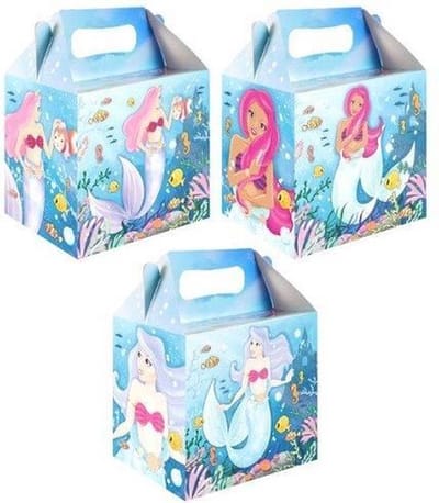 6 stuks menubox zeemeermin 14 x 9.5 x 18 Cm