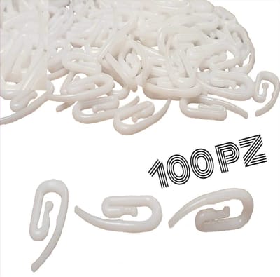 Bricoshopping® 100 versterkte gordijnhaken met reliëf, eendenhaken, gordijnroede en rail voor bevestiging aan gordijnband, olifantsgordijnen, vrachtwagen, wit, van kunststof (Maxi)