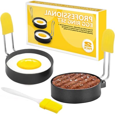 Eivormige Bakringen voor Ontbijtsandwiches - Set van 2, Perfect voor McMuffins, Omeletten en Gebakken Eieren, Geschikt voor Bakplaten en Ontbijtgerechten