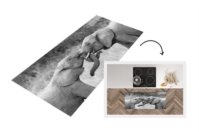 Keukenloper - Loper keuken - Olifant - Knuffel - Gras - 120x50 cm - Keukenloper vinyl