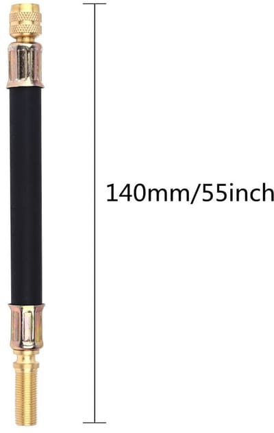 Dailygoods- Ventieverlengingen 140 mm - Flexibel - Vrachtwagen/bus - 4 Stuks - Duurzaam - Hoogwaardig rubber/metaal - Bandventiel