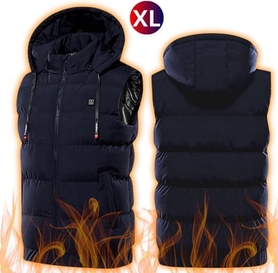 Bovista Verwarmde Bodywarmer - Heated Vest - Elektrische Bodywarmer - Rits Capuchon - Water Afstotend - Oplaadbaar - Maat XL - Blauw