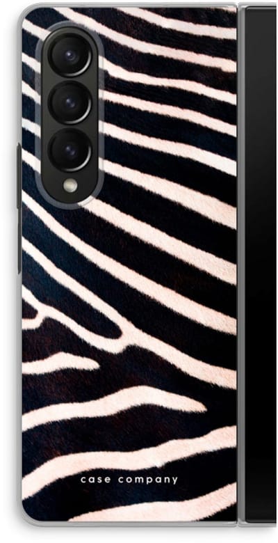 Case Company® - Hoesje geschikt voor Samsung Galaxy Z Fold4 hoesje - Zebra - Soft Cover Telefoonhoesje - Bescherming aan alle Kanten en Schermrand