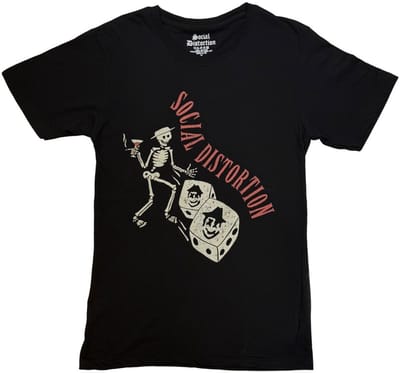 Social Distortion - Skully Dice Vintage Heren Tshirt - 2XL - Zwart