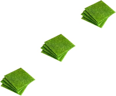 Kunstgras Ornamenten - Miniatuur Gras Matten - Diorama Bouwen - Realistische Textuur - 15x15cm - Groen