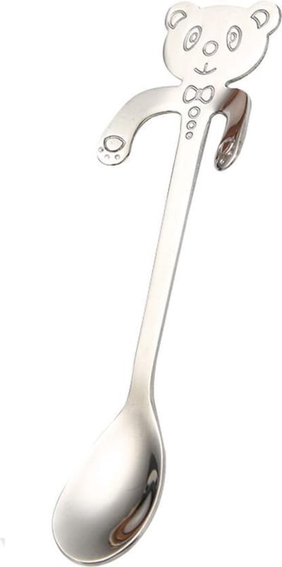 Theelepeltje - Hangende Beer - RVS304 - thee lepel