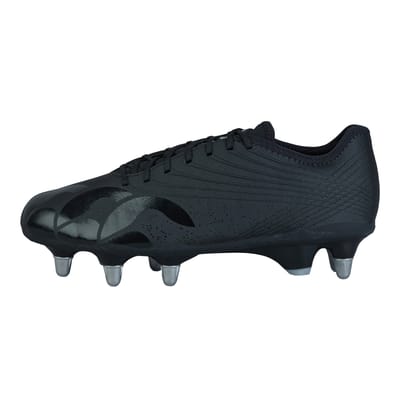 Canterbury Volwassen unisex Stampede Groundbreak Pro Soft Ground Rugbyschoenen (Zwart/Metaalzilver)