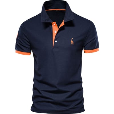 Heren Poloshirt met Borduurwerk van Herten Korte Mouw Judy Mesh Revers T-shirt Plenty M black