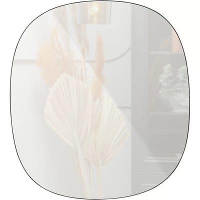 WOOOD Philou Spiegel - Glas/Metaal - Zwart - 60x55x0,5