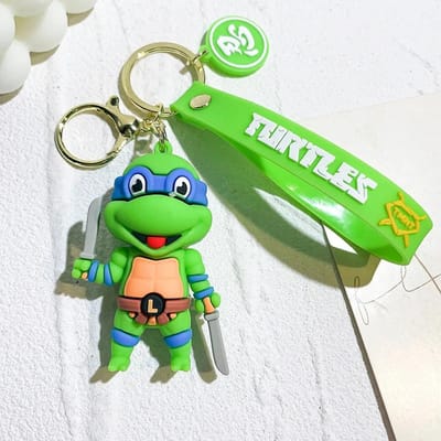 4 stuks/set Anime Ninja Schildpad Figuur Sleutelhanger Teenage Mutant Ninja Schildpadden Raphael Donatello Sleutelhanger Auto Sleutel Tas Ornament Cadeau green