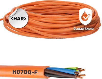10 meter Lapp 0013621 ÖLFLEX 550 P/H07BQ-F 3x1,5 mm² aansluitkabel met aardgeleider I voor bouwmachines, handbediende elektrische apparaten en landbouwtechniek I PUR aansluitkabel 3G1,5 mm2 oranje
