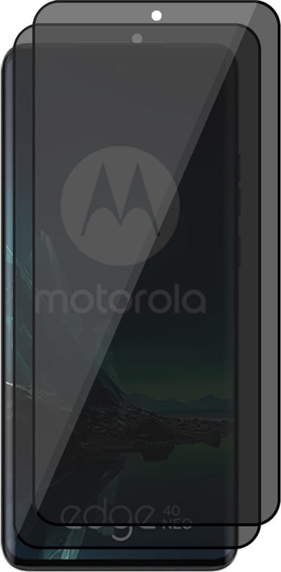 Privacy Screenprotector geschikt voor Motorola Edge 40 Neo - 2x Volledig Dekkend Glas Screen Protector