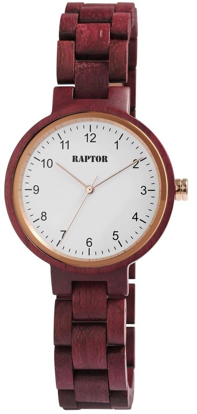 Raptor Dameshorloge walnotenhout Sherin, Mineralglas