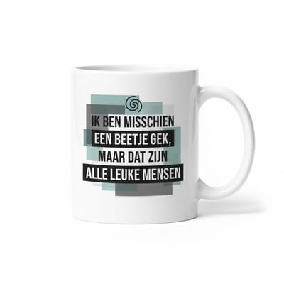Grappige Persoonlijkheid Tekst Mok 330 ml – “Ik Ben Misschien Een Beetje Gek, Maar Dat Zijn Alle Leuke Mensen” – Keramische Koffie- en Theemok