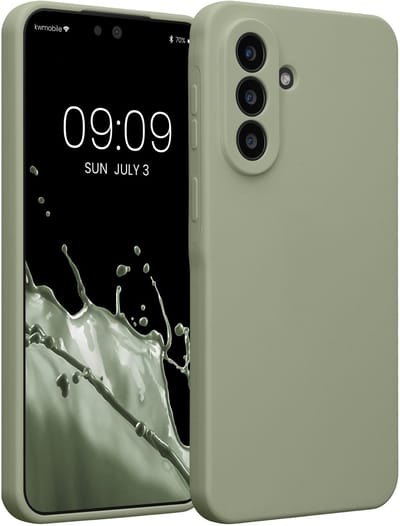kwmobile telefoonhoesje geschikt voor Samsung Galaxy A57 5G - TPU backcover met siliconen coating - Smartphone case in grijsgroen