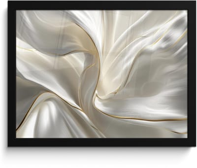 Poster in lijst - Fotolijst 40x30 cm - Posters - Stof - Plooien - Goud - Posterlijst zwart - Decoratie - Wanddecoratie woonkamer - Muurdecoratie slaapkamer