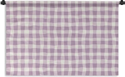 Wandkleed - Wanddoek - Pastel - Paars - Patronen - 90x60 cm - Wandtapijt