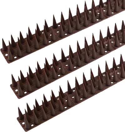 Famanu – Vogelspikes - duivenspikes voor duivenafschrikmiddel om vogels of dieren weg te houden - voor buitentuin om vogels weg te houden - omheiningsmuur stekels van vogelafschrikhoezen 2 m - bruin