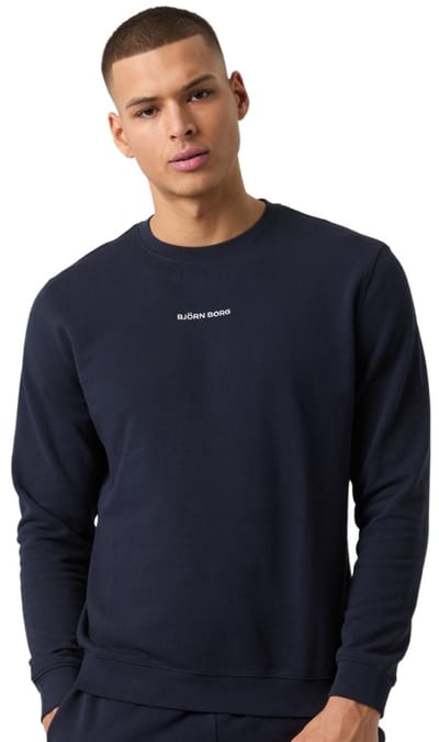 Björn Borg Borg Classic Sweater Heren Trui Met Lange Mouw Mannen - Katoen - Donkerblauw - Maat L